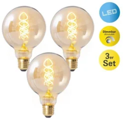 Näve Leuchten LED-Globelampe 3er-Set NV4135403 3er Pack E27