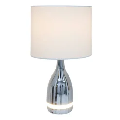 Näve Leuchten LED-Tischleuchte weiß Metall Textil Kunststoff B/H/T/D: ca. 25x43,5x25x25 cm