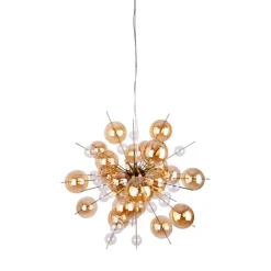 Näve Leuchten Pendelleuchte amber Glas Metall B/H/T/D: ca. 65x150x65x65 cm G9 10 Brennstellen