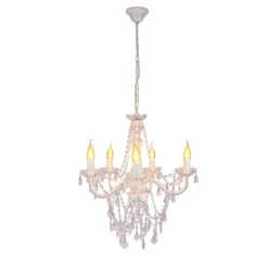 Näve Leuchten Pendelleuchte 8009323 weiß Metall Kunststoff B/H/T: ca. 52x85x52 cm E14 5 Brennstellen