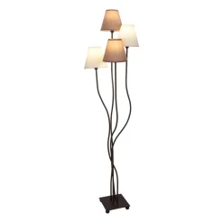 Näve Leuchten Stehlampe 2040911 braun Metall Textil B/H/T: ca. 34x138x43 cm 4 Brennstellen