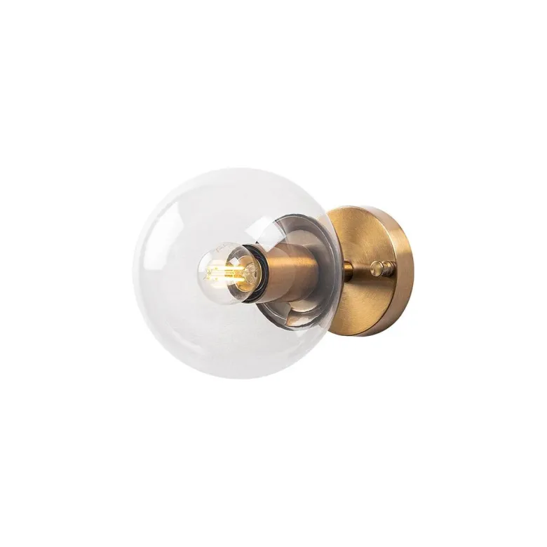 Opviq Wandleuchte Atmaca bronze Metall Glas B/H/T/L/D: ca. 15x24x15x15x15 cm E14 1 Brennstellen