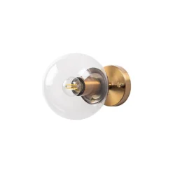 Opviq Wandleuchte Atmaca bronze Metall Glas B/H/T/L/D: ca. 15x24x15x15x15 cm E14 1 Brennstellen