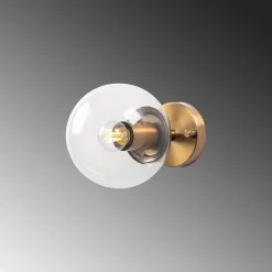 Opviq Wandleuchte Atmaca bronze Metall Glas B/H/T/L/D: ca. 15x24x15x15x15 cm E14 1 Brennstellen