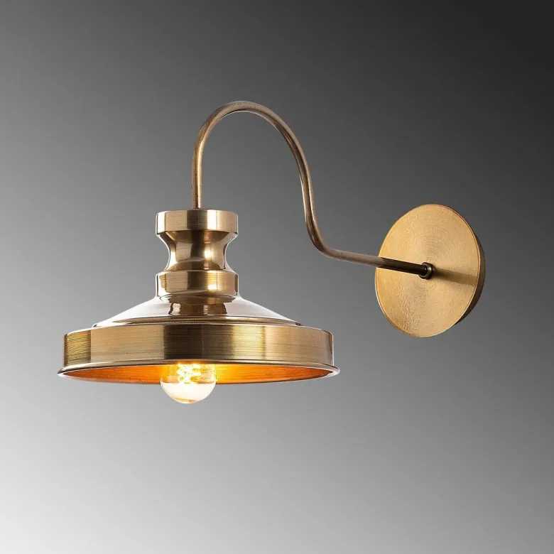 Opviq Wandleuchte Berceste gold Metall B/H/T/L: ca. 42x23x42x22 cm E27 1 Brennstellen