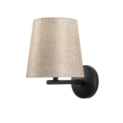 Opviq Wandleuchte creme schwarz Metall B/H/L: ca. 22x26x18 cm E27 1 Brennstellen