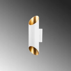 Opviq Wandleuchte Cut weiß Metall B/H/T/L/D: ca. 12x30x12x8x8 cm G9 2 Brennstellen