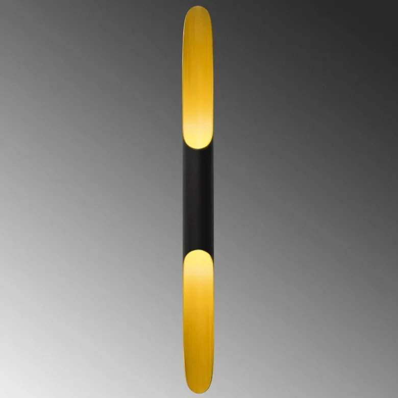 Opviq Wandleuchte Efsun schwarz Glas Metall B/H/T/L/D: ca. 12x100x12x10x10 cm E14 1 Brennstellen