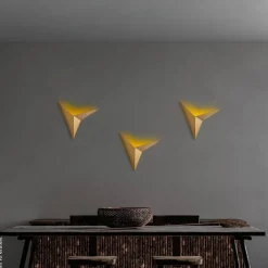 Opviq Wandleuchte gold Metall B/H/L: ca. 5x34x34 cm G9 1 Brennstellen