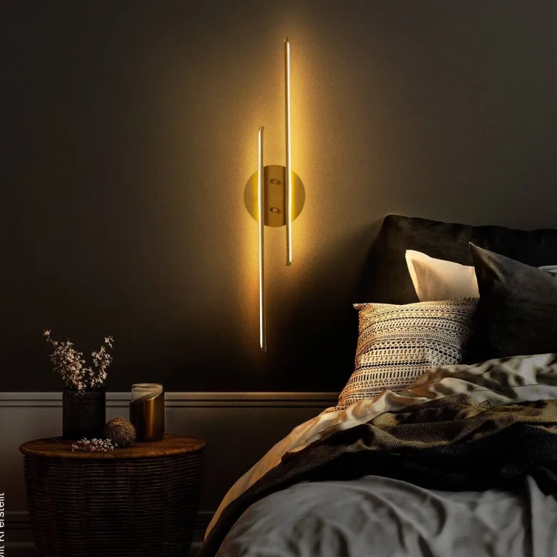 Opviq Wandleuchte gold Metall B/H/T/L: ca. 17x86x5x17 cm