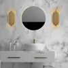 Opviq Wandleuchte gold Metall B/H/L: ca. 8x40x18 cm E14 1 Brennstellen