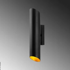 Opviq Wandleuchte gold schwarz Metall B/H/L: ca. 12x40x8 cm G9 2 Brennstellen