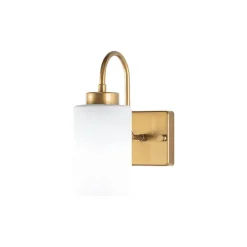 Opviq Wandleuchte gold weiß Metall Glas B/H/L: ca. 23x24x10 cm E27 1 Brennstellen