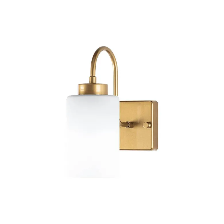 Opviq Wandleuchte gold weiß Metall Glas B/H/L: ca. 23x24x10 cm E27 1 Brennstellen