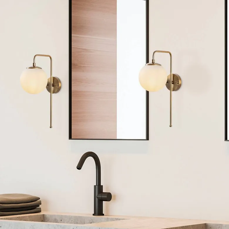 Opviq Wandleuchte Viran bronze Metall Glas B/H/T/L/D: ca. 28x43x28x15x15 cm E14 1 Brennstellen