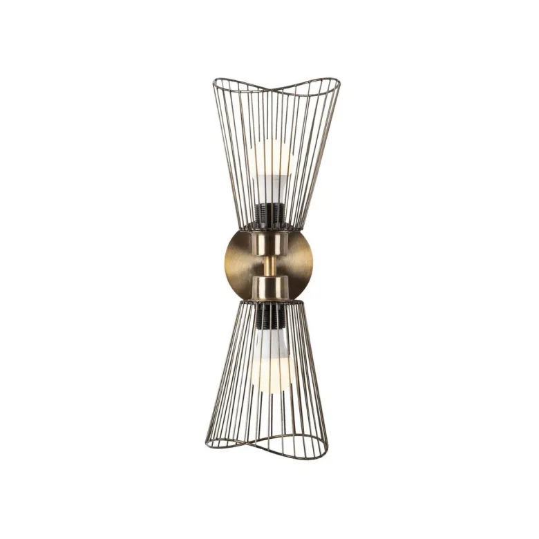 Opviq Wandleuchte Zeyno bronze Metall B/H/T/L/D: ca. 16x48x16x16x16 cm E27 2 Brennstellen