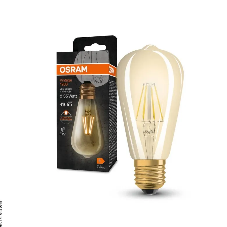 OSRAM LED-Leuchtmittel Edison Filamentlampe Vintage 1906 AC32351 E27
