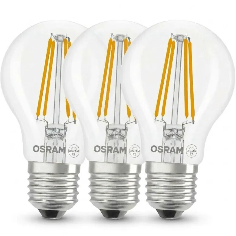 OSRAM LED-Leuchtmittel Filamentlampe BASE Classic A AC32394 3er Pack E27