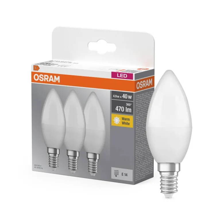 OSRAM LED-Leuchtmittel Minikerzenlampe BASE Classic B AC56448 3er Pack E14