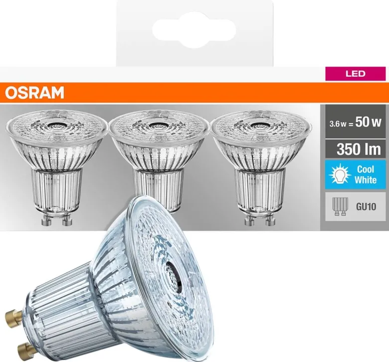OSRAM LED-Leuchtmittel Reflektorlampe AC2705 3er Pack GU10