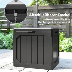 Outsunny Auflagenbox schwarz Kunststoff B/H/L: ca. 45x53x56 cm