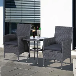 Outsunny Balkonset grau Stahl