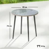 Outsunny Balkontisch grau Glas B/H/L: ca. 80x74x80 cm