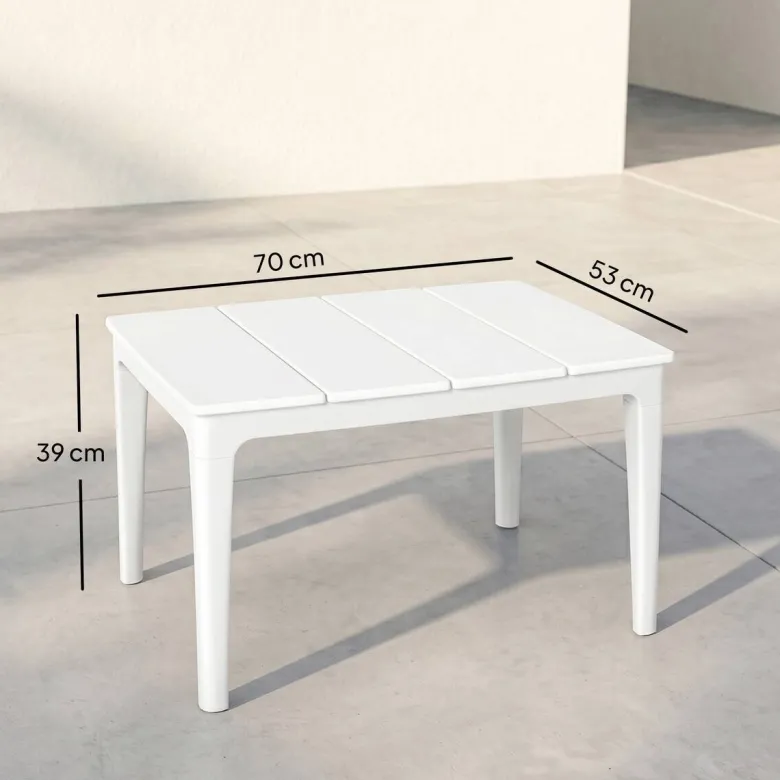Outsunny Balkontisch weiß Kunststoff B/H/L: ca. 53x39x70 cm
