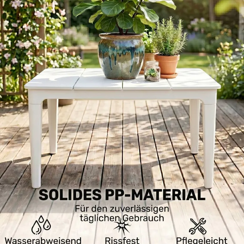 Outsunny Balkontisch weiß Kunststoff B/H/L: ca. 53x39x70 cm