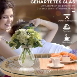 Outsunny Beistelltisch beige Eisen B/H/L: ca. 50x50x50 cm