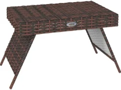 Outsunny Beistelltisch braun Polyrattan B/H/L: ca. 41x60x41 cm