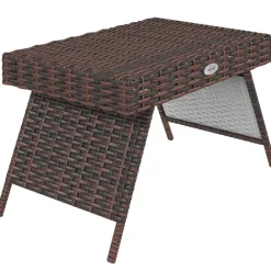 Outsunny Beistelltisch braun Polyrattan B/H/L: ca. 41x60x41 cm