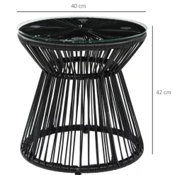 Outsunny Beistelltisch schwarz Eisen B/H/L: ca. 40x40x42 cm