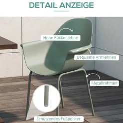 Outsunny Bistro-Set grün Kunststoff B/H/L: ca. 55x84x59 cm