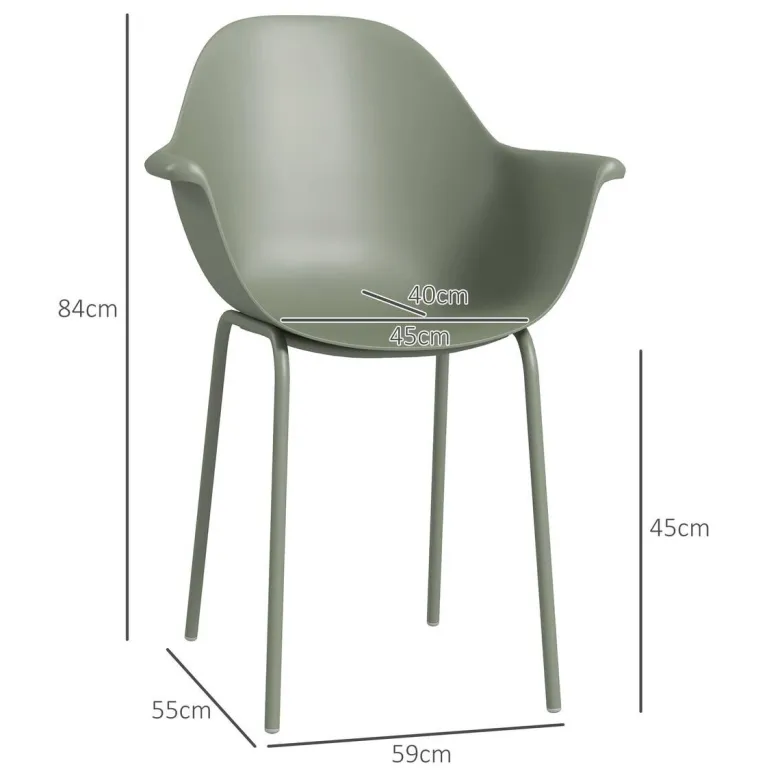 Outsunny Bistro-Set grün Kunststoff B/H/L: ca. 55x84x59 cm