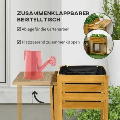 Outsunny Blumenkasten mit Arbeitsfläche
