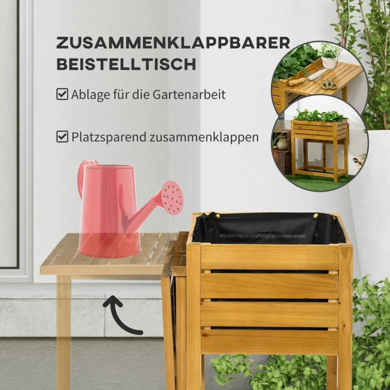 Outsunny Blumenkasten mit Arbeitsfläche