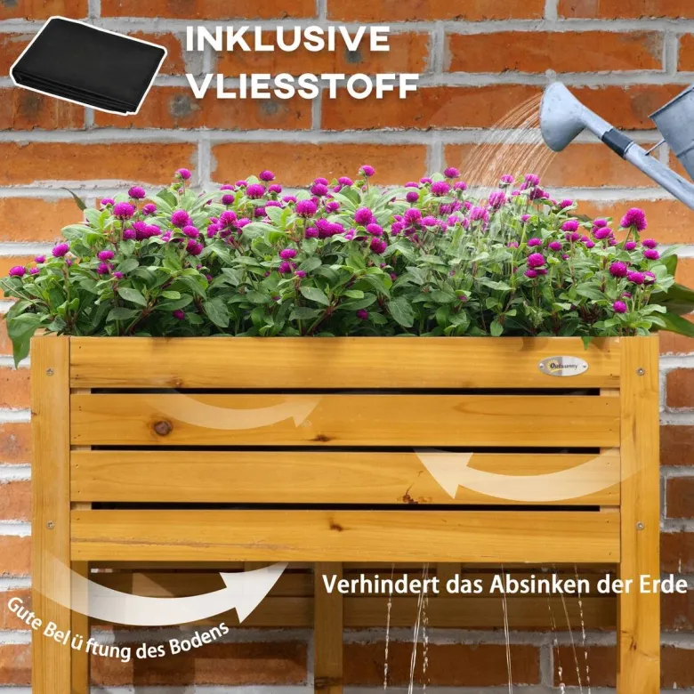 Outsunny Blumenkasten mit Arbeitsfläche