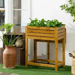 Outsunny Blumenkasten mit Arbeitsfläche