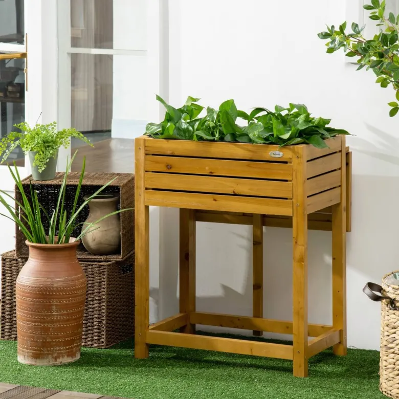 Outsunny Blumenkasten mit Arbeitsfläche