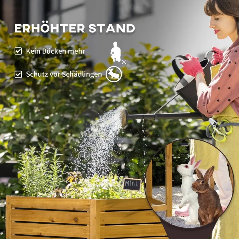 Outsunny Blumenkasten mit Arbeitsfläche