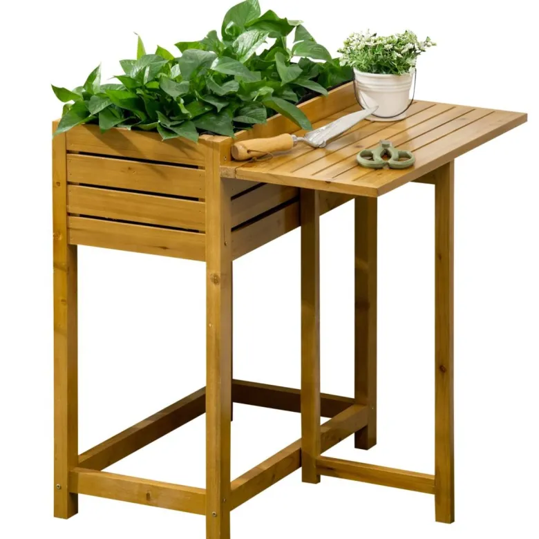 Outsunny Blumenkasten mit Arbeitsfläche