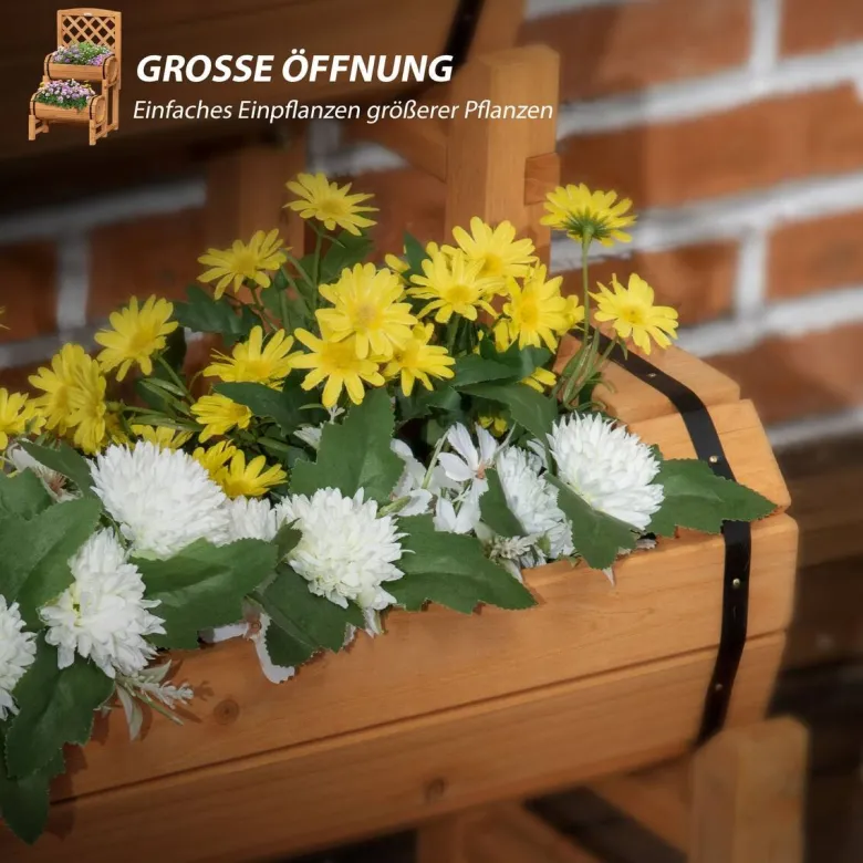 Outsunny Blumenkasten mit Rankgitter