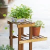 Outsunny Blumenständer braun Holz B/H/L: ca. 28x96,5x95 cm