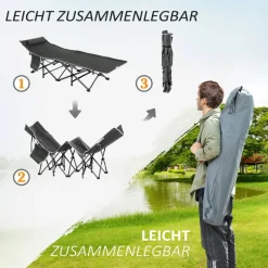 Outsunny Campingbett B/H/L: ca. 64,5x53x188 cm