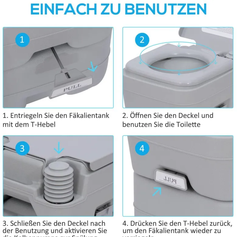 Outsunny Campingtoilette B/H/L: ca. 41x42,5x35,5 cm