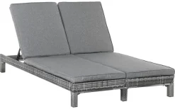 Outsunny Doppelliege grau Metall B/H/L: ca. 120x28x195 cm