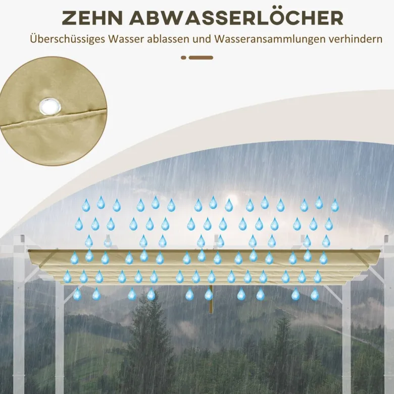 Outsunny Ersatzdach beige Polyester B/H/L: ca. 255x6x250 cm