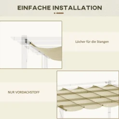 Outsunny Ersatzdach beige Polyester B/H/L: ca. 255x6x250 cm