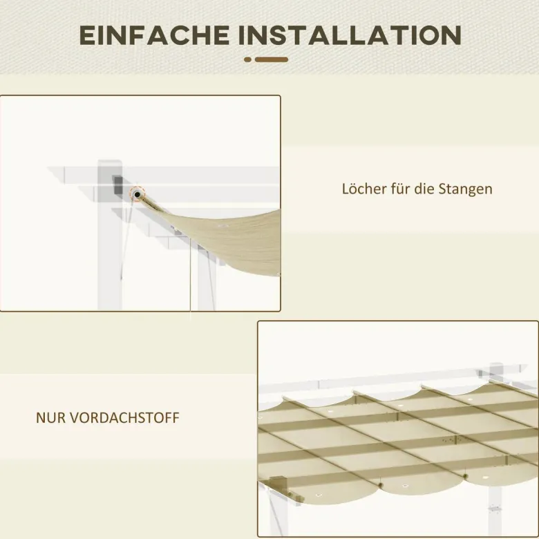 Outsunny Ersatzdach beige Polyester B/H/L: ca. 255x6x250 cm